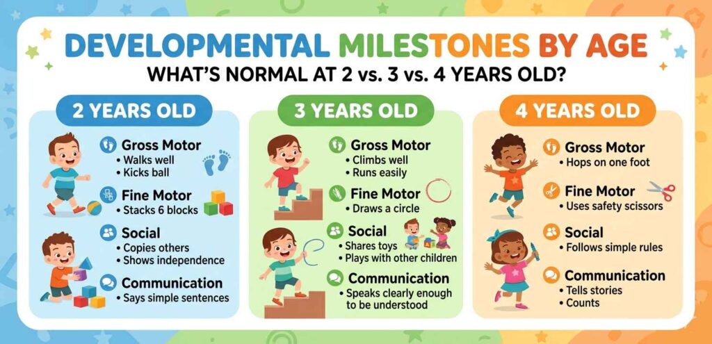 developmental milestones by age